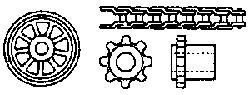 Grandt Line 7006 All Scale Delrin Chain & Eight-Tooth Sprocket Set