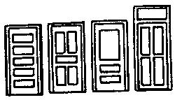 Grandt Line 8006 N Scale Doors -- Assorted - 36" 91.4cm Wide pkg(6)