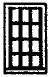 Grandt Line 8008 N Scale Windows -- Double-Hung, 12-Pane - Scale 36 x 64" 91.4 x 163cm pkg(12)