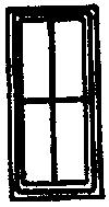 Grandt Line 8013 N Scale Factory Windows -- Double-Hung, 4-Pane, Scale 44 x 92" 112 x 234cm pkg(8)