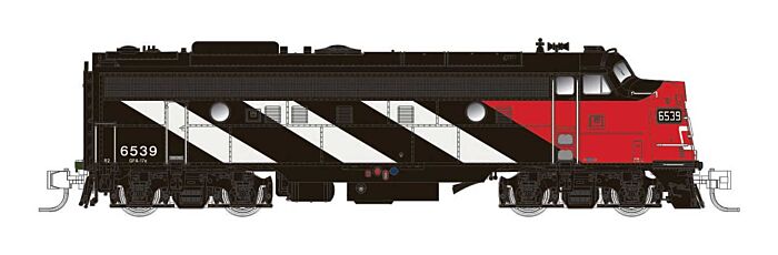 Rapido Trains 530008 N Scale GMD FP9A CN Style - Standard DC -- Canadian National 6539 (Stripe Scheme, black, red, white)