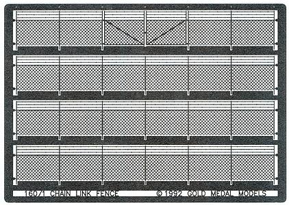 Gold Medal Models 1601 N Scale Chain Link Fence w/Barbed Wire & Gates -- Kit - Scale 240' 73.2m