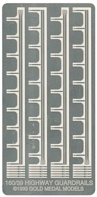 Gold Medal Models 16039 N Scale Highway Guardrails & Safety Reflectors -- Scale 200' 61m, 20 Reflectors