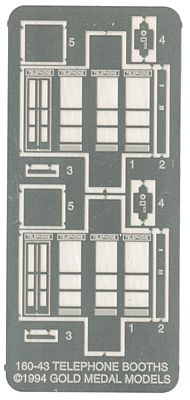 Gold Medal Models 16043 N Scale Telephone Booth -- Kit pkg(2)
