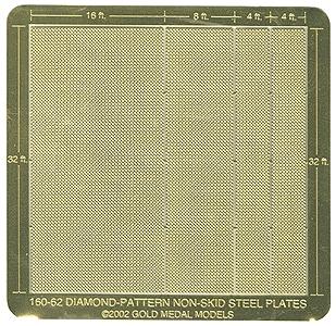 Gold Medal Models 16062 N Scale Diamond-Pattern Non-Skid Steel Plating -- Approximately 1000 Scale Square Feet
