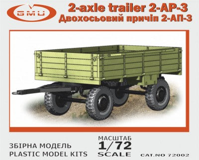 GMU Models 72002 1/72 2AP3 2-Axle Trailer (Bagged)