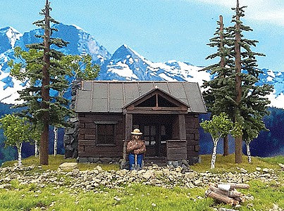 Grand Central Gems SMKY03 HO Scale Smokey the Bear -- Includes Cabin & 3 Trees (Assembled)