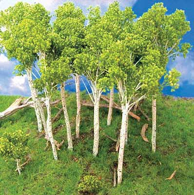 Grand Central Gems T14 All Scale Aspen Tree -- 2 to 3" 5.1 to 7.6cm pkg(7)