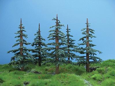 Grand Central Gems T36 All Scale Lodgepole Pine Trees -- 2 to 5" 5.1 to 12.7cm pkg(6)