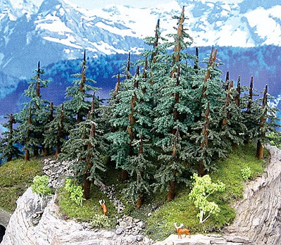 Grand Central Gems T37 All Scale Lodgepole Pine Trees -- 5 to 7" 15.2 to 20.3cm pkg(2)