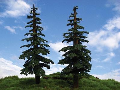 Grand Central Gems T38 All Scale Lodgepole Pine Trees -- 10 to 12" 25.4 to 27.9cm pkg(2)