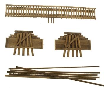 Grand Central Gems TB11 N Scale Wood Truss Bridge Parts -- Deck With Backheads 6"