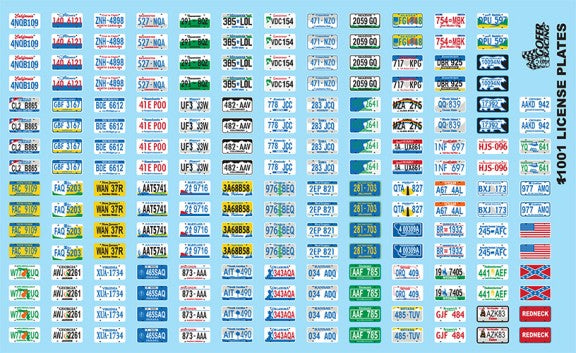 Gofer Racing 11001 1/24-1/25 License Plates