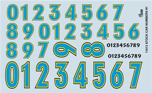 Gofer Racing 11013 1/24-1/25 Stock Car Numbers #1 (Blue)
