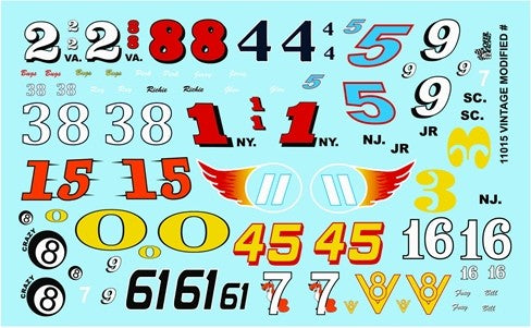 Gofer Racing 11015 124-1/25 Vintage Modified Car Numbers