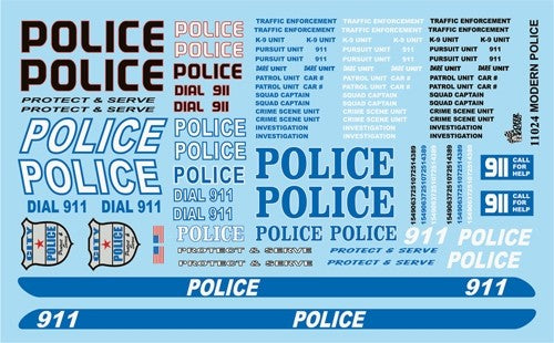 Gofer Racing 11024 1/24-1/25 Modern Police Graphics
