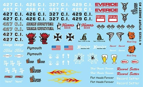Gofer Racing 11035 1/24-1/25 Stuff Sheet #3 - Hemi, Everide, Hoosier, etc.
