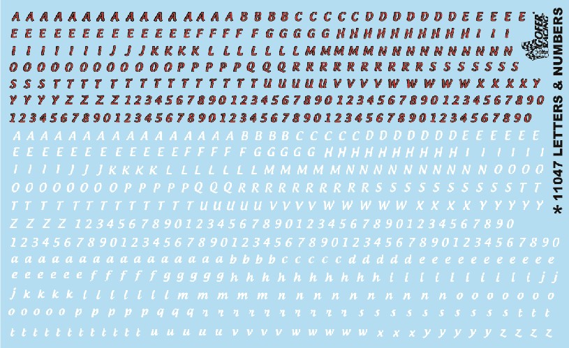 Gofer Racing 11047 1/24-1/25 Red & White Letters & Numbers