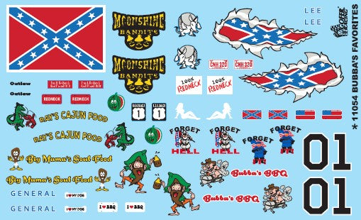 Gofer Racing 11054 1/24-1/25 Bubba's Favorites - Southern Classic Logos