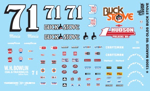 Gofer Racing 12008 1/24-1/25 Dave Marcis 1980 Olds Buck Stove Race Car Graphics for Salvinos #1980