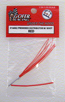 Gofer Racing 16002 1/24-1/25 Red Prewired Distributor w/Aluminum Plug & Boot