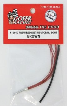 Gofer Racing 16010 1/24-1/25 Brown Prewired Distributor w/Aluminum Plug & Boot