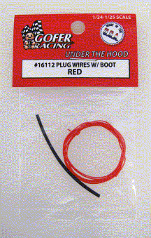 Gofer Racing 16112 1/24-1/25 Red Plug Wire 2ft. w/Boot