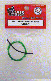 Gofer Racing 16119 1/24-1/25 Green Plug Wire 2ft. w/Boot