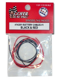 Gofer Racing 16201 1/24-1/25 Battery Cables Black & Red