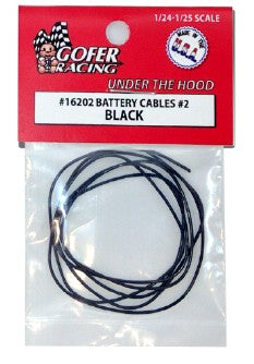 Gofer Racing 16202 1/24-1/25 Battery Cables Black