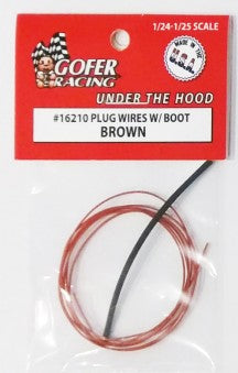 Gofer Racing 16210 1/24-1/25 Brown Plug Wire 2ft. w/Boot