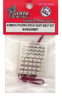 Gofer Racing 20005 1/24-1/25 Photo-Etch Burgundy Seatbelts