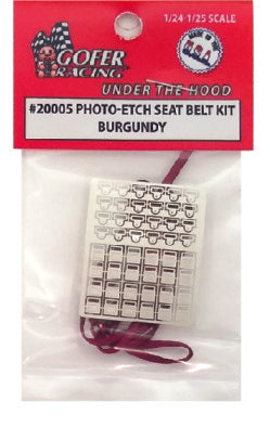 Gofer Racing 20005 1/24-1/25 Photo-Etch Burgundy Seatbelts