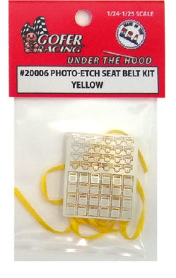 Gofer Racing 20006 1/24-1/25 Photo-Etch Yellow Seatbelts
