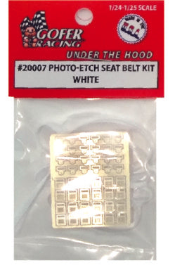 Gofer Racing 20007 1/24-1/25 Photo-Etch White Seatbelts