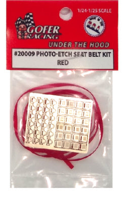 Gofer Racing 20009 1/24-1/25 Photo-Etch Red Seatbelts