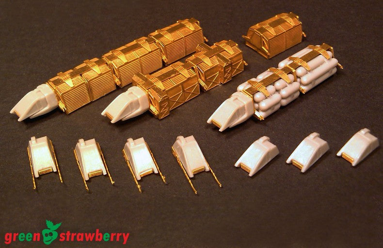 Green Strawberry 414 1/350 WorkBee #1: Cargo, Passenger, Tanker Trains & Grabber Packs (Photo-Etch & Resin)