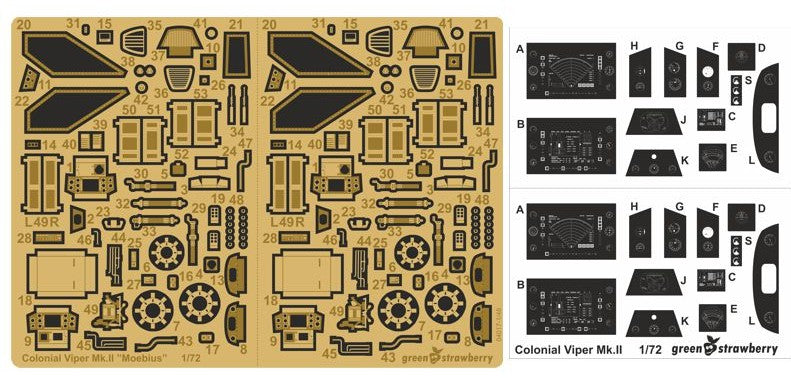 Green Strawberry 4818 1/72 Battlestar Galactica Colonial Viper Mk II Detail Set for MOE (Photo-Etch)