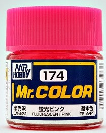 Mr Hobby Paints 174 Lacquer Based Gloss Fluorescent Pink 10ml Bottle (6/Bx)