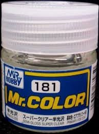 Mr Hobby Paints 181 Lacquer Based Semi-Gloss Super Clear 10ml Bottle (6/Bx)