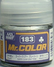 Mr Hobby Paints 183 Lacquer Based Semi-Gloss Super Gray Tone 10ml Bottle (6/Bx)