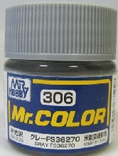 Mr Hobby Paints 306 Lacquer Based Semi-Gloss Gray FS36270 10ml Bottle (6/Bx)