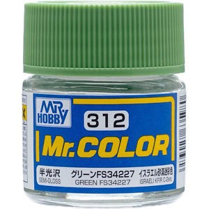 Mr Hobby Paints 312 Lacquer Based Semi-Gloss Green FS34227 10ml Bottle (6/Bx)