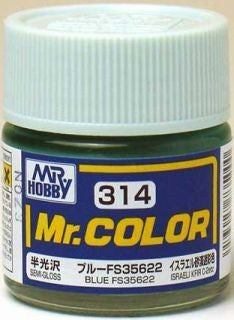 Mr Hobby Paints 314 Lacquer Based Semi-Gloss Blue FS35622 10ml Bottle (6/Bx)