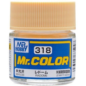 Mr Hobby Paints 318 Lacquer Based Semi-Gloss Radome 10ml Bottle (6/Bx)