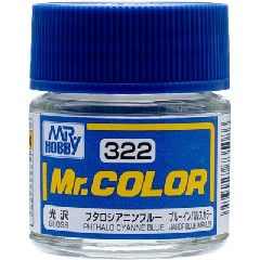 Mr Hobby Paints 322 Lacquer Based Gloss Phthalo Cyanne Blue 10ml Bottle (6/Bx)