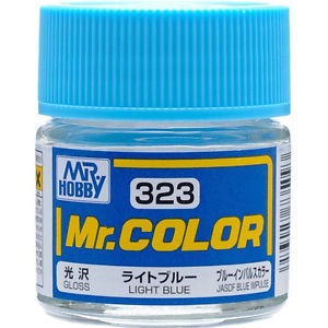Mr Hobby Paints 323 Lacquer Based Gloss Light Blue 10ml Bottle (6/Bx)