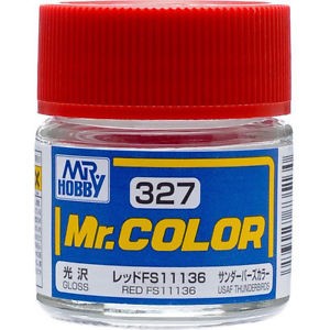 Mr Hobby Paints 327 Lacquer Based Gloss Red FS11136 10ml Bottle (6/Bx)