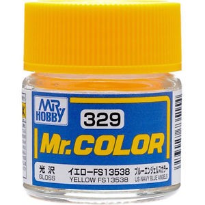 Mr Hobby Paints 329 Lacquer Based Gloss Yellow FS13538 10ml Bottle (6/Bx)