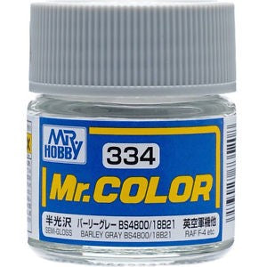 Mr Hobby Paints 334 Lacquer Based Semi-Gloss Barley Gray BS4800/1821 10ml Bottle (6/Bx)